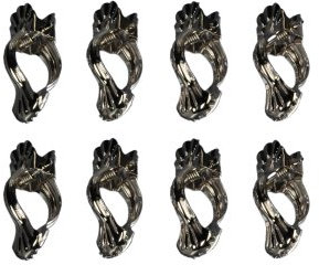 WR-Design 8 Donauklammern Gardinenklammern Fenster Deko Klemmen aus Metall in den Farben weiß, vermessingt, verchromt, Silber matt, Gold matt (Weiss)