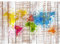 Runa Art Papier peint intissé Carte du monde aspect bois 352 x 250 cm Toison Mur XXL Tableaux Muraux Tapisserie Photo Décoration Murale Salon Chambre Coloré 9271011c