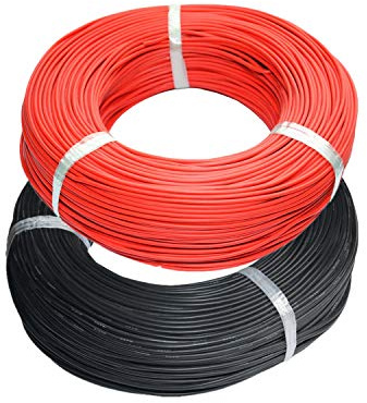 TUOFENG 1.3mm² Wire Flexible Silicone Wire 200 Meter [100 m Black and 100 m Red] Tinned Copper Wire 16 AWG Stranded Wire for DIY RC Toys Models Auto Electronic Equip