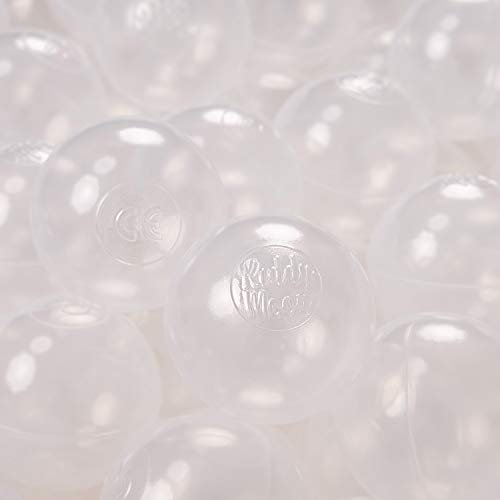 KiddyMoon 100/6Cm ∅ Balles Colorées Plastique pour Piscine Enfant Bébé Fabriqué en EU, Transparent