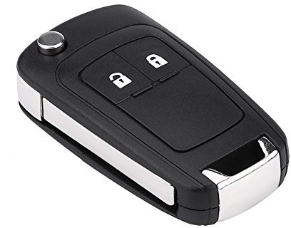 Coque de Clé, Boitier Clef Plip Voiture Télécommande 2 Boutons, Télécommande Universelle de Voiture avec Puce pour Astra J Corsa E Insignia 5WK50079 2 Boutons