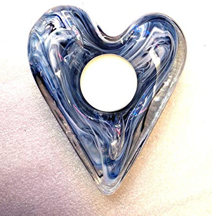BOUGEOIR COEUR EN VERRE SOUFFLÉ