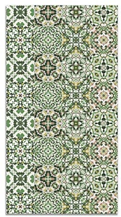 Panorama Vinylteppich - Modell Orientalische Grün Hydraulik Fliesen - 40x80 cm - Verschiedene Größen - Deko Küche, Läufer und Outdoor
