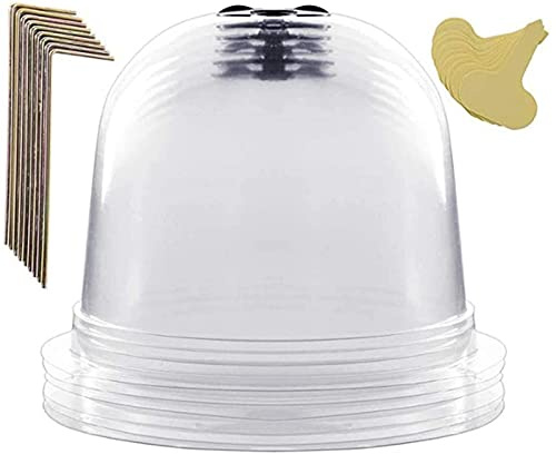 Yeehliny Gartenpflanze Cloche, 6PCS Kunststoff Pflanzglocke Anzuchtglocken Transparent Pflanzenkuppel-Glockenabdeckung zum Erwärmen von Gartenbodenpflanzen,Frostschutz für saftige Pflanzen (A)