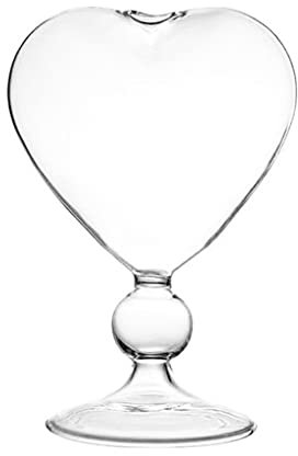 Anjuley Pot de Fleur en Verre en Forme de Coeur Bureau Debout Vase planteur conteneur décoration de la Maison décoration de fête de Mariage Coeur Pot de Fleur