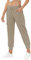 JINSHI Hosen Damen Cargohose Lange Capri Freizeithose Outdoor Jogginghose High Waist mit Kordelzug Khaki M