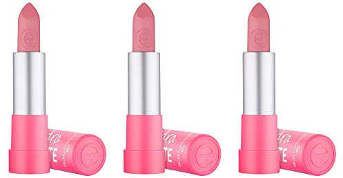 essence hydra MATTE lipstick, Nr. 411, Pink, feuchtigkeitsspendend, langanhaltend, pflegend, matt, vegan, ohne Alkohol, ohne Konservierungsstoffe, ohne Parabene, 3er Pack (3x3.5g)