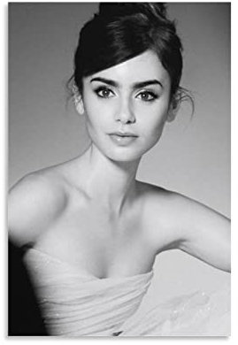 Schauspielerin Stern Lily Collins Poster für Schlafzimmer Ästhetik Bild Druck Leinwand Gemälde 20 x 30 cm Unframe