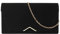 MEGAUK Damen Clutch Samt Abendtasche Elegante Handtasche Envelope Tasche Winter Unterarmtasche mit Kette für Hochzeit Wedding Prom Party (Schwarz)