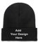 Whhzhao Benutzerdefinierte Beanie-Mütze, personalisierter Text & Foto & Logo, Strickmütze mit Bündchen für Männer und Frauen, Schwarz , One size