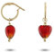 Venetiaurum - Pendientes de Aro con Colgantes de Corazón Rojo en Cristal de Murano Original y Plata 925 - Joya Made In Italy Certificada