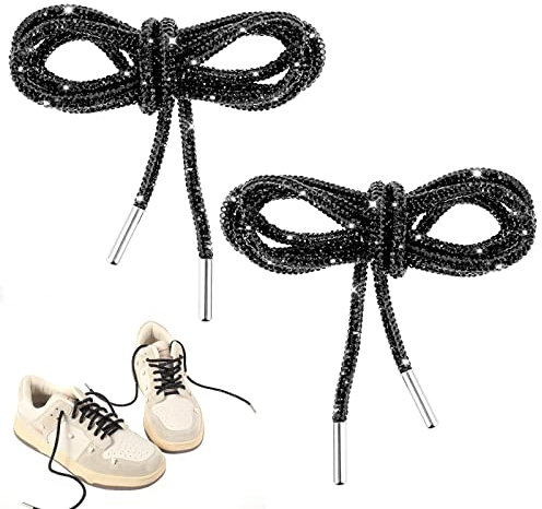 1 Paio Lacci con Strass Intercambiabili Cinturino Glitterato Lacci Scarpe Diamantati Cavo con Cappuccio per Scarpe da Ginnastica Scarpe da Corsa Felpa con Cappuccio Accessorio di Abbigliamento 120 cm