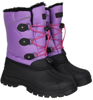Mountain Warehouse Whistler Kids Snow Boots - Snowproof, Warm, Breathable Childrens Winter Boots, Durable & High Traction Soles - Ideal For Walking & Daily Use Dark Purple Junior Shoe Size 5