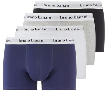 bruno banani Boxershorts Herren Snazzy Baumwolle ohne Eingriff - 4er Pack | Atmungsaktive Baumwolle, moderne Passform ohne Gesäßnähte, Memory-Effekt, weicher Komfortbund im 4er Set