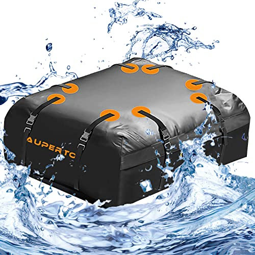 Coffre de Toit de Véhicule, Sac de Toit Voiture Pliable, Haute capacité, Bagage de Toit Étanche 425 L pour Voyager,Tous Les Véhicules avec Porte-Bagages - 95x95x46cm (Noir)