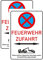 INDIGOS UG - Schilder - 300x200 mm - Schild 2 Stück - Feuerwehrzufahrt - Aluverbundplatte - für Garage, Hotel, Parkplatz, Schule, Carport, Firma