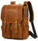 Zaino Business Uomo Pelle Vintage Zaini per 15,6 pollici MacBook Laptop Daypack per Ufficio Zainetto Grande in Vera Pelle, 2029 Marrone chiaro