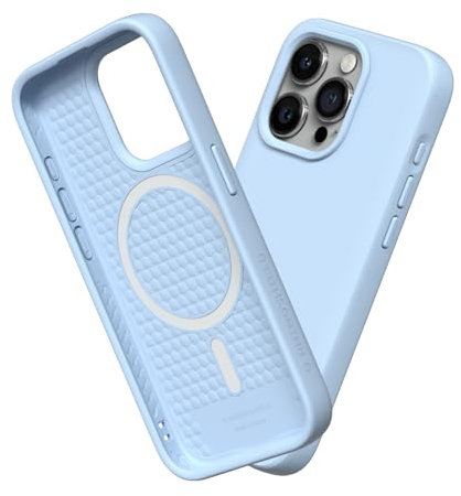 RhinoShield Case kompatibel mit [iPhone 15 Pro Max] | SolidSuit - MagSafe-kompatibel -Stoßdämpfende & schlanke Schutzhülle mit Premium Finish - 3.5 Meter Fallschutz - Gletscherblau