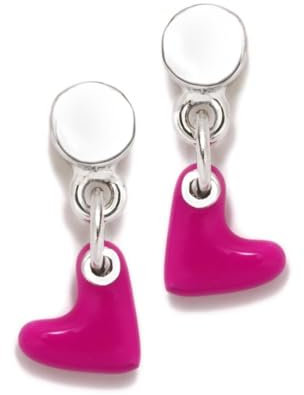 Agatha Ruiz de la Prada Ohrringe 925m Silbergesetz Lulú Mädchen 12mm. Rosa emailliertes Anhänger Herz