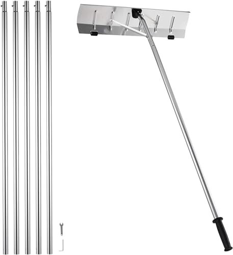 Dach-Schneerechen-Entfernung, 21 Fuß, teleskopierbare Schneeschaufel, Spleißen von Edelstahl-Aluminiumrohren, leichtes Schneeräumwerkzeug, verstellbarer Teleskopgriff for die Schneeräumung von Etagen-