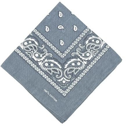 FASHION YOU WANT Schals & Tücher Bandana Halstuch Bikertuch Nickituch Kopftuch Baumwolle Mundschutz Piratentuch ideal für Karneval Fasching Karnevalskostüm (grau)
