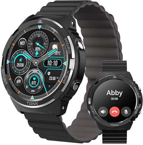 TESOFIT Smartwatch Herren/Damen mit Telefonfunktion, Fitness Tracker mit 70 Sportmodi, 24/7 Pulsmesser,Schlafmonitor,SpO2, Zyklusüberwachung,IP69 Wasserdicht,50 Tage Akkulaufzeit, KI-Sprachassistent