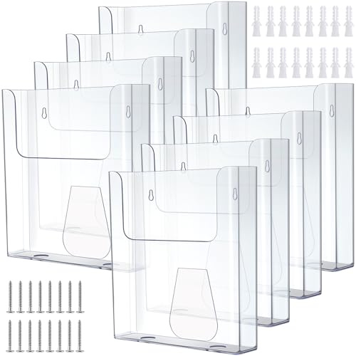 Ripeng Broschürenhalter 21,6 x 27,9 cm, Wandhalterung, Flyerhalter, Acryl, Literaturhalter, transparent, Zeitschriftenhalter, zum Aufhängen, Umschlaghalter für Broschüren, Dateien, Heimbürobedarf, 8