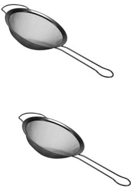 TOPBATHY 2 Pcs Stainless Steel Mesh Sieves Blue Coffee Sugar Canisters Metal Skimmer Spoon Cooking Mesh Skimmer Stainless Steel Strainer Black Strainer Dog Hard Hat Clear Bag Household