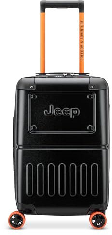 Jeep Jh002b Hartschalengepäck, erweiterbar, mit Spinnrollen, Schwarz, Carry-On 20 Inch, Jh002b Hartschalengepäck mit Spinnrädern