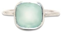 Geschliffener Aqua Chalcedon Ring, Ver sprechens ring, Ges chenkartikel, handgefertigter Ring, echter Ring, Ges chenk für Sie, Sterling silber, Stapel ring (56 (17.8))