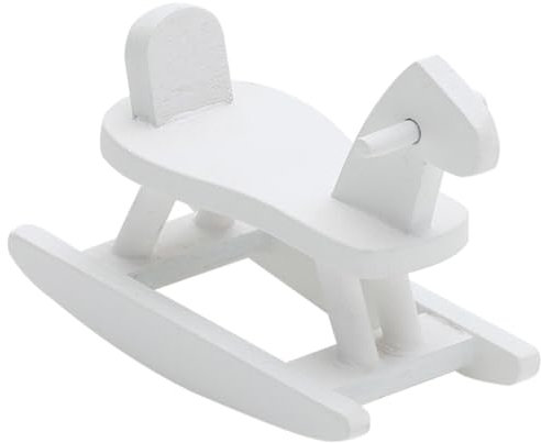 Generic 1:12 Mini-Schaukelpferd Puppenhaus Hölzernes Schaukelpferd Kinderzimmermöbel Miniatur-Puppenhaus-Schaukelpferd-Modell Für Puppenhaus-Dekoration