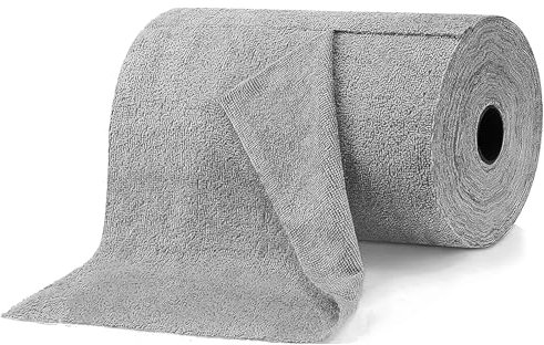 ZONJIE Disposable Dish Cloths, 2 Rolls Multipack Microfibre Cloth Reusable Kitchen Roll Cleaning Rag Streak Free and Lint Free, Super Soft Kitchen Towel Cleaning Cloths for Window Car (Grey)