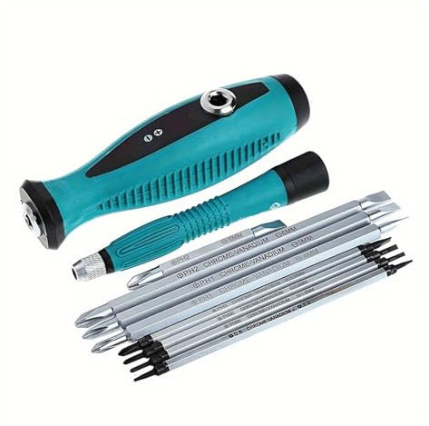 10 Pcs Slotted Screwdriver Set,Magnetic Long Double Sided Inserts Screwdrivers,Professional Repair Tool Multi Function Hand Tool