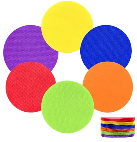 Cisolen 30 Stück Teppich-Punkte für Klassenzimmer, Teppich Spot Marker Bunt Rutschfeste Teppich Marker Teppich Markierung für Klassenzimmer Sitz-Marker Sporttraining Aktivitäten Spiele