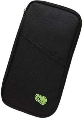 Diffaxy Porte-passeport de voyage avec grande capacité, portable, pour la famille, pour carte d'identité, billet, stylo (noir), Noir , 25.5 x 14 x 2cm, Classique