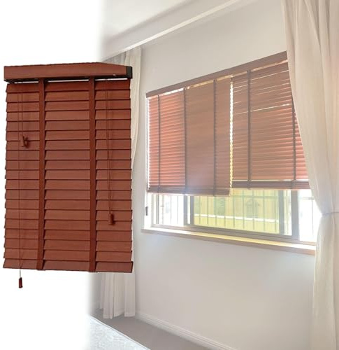 SAOGERUL Stores en Bois Naturel avec Ruban adhésif, Rideaux de fenêtre occultants/isolants, 60 × 120 cm, 120 x 150 cm, 160 × 180 cm, Stores faciles à Installer, Volets d'intimité, Stores en Bois pour