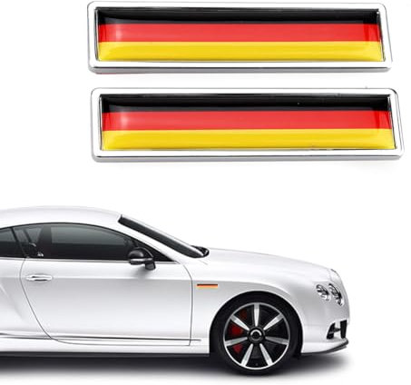 TISCH 2 x 3D Metallaufkleber mit deutscher Flagge Autoaufkleber Deutsche Deutschland Flagge Fahne