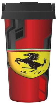 DOEMTY Ferrari - Taza de café impresa personalizada, acero inoxidable, 500 ml, ecológica, reutilizable, gran regalo promocional