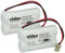 vhbw 2x batteria sostituisce Panasonic TYPE 17 per telefono fisso cordless (600mAh, 2,4V, NiMH)