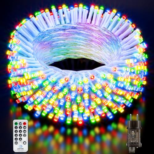 Buudala Luci Albero di Natale, 43.2M/141.73FT 320 LED Luci Natalizie da Esterno ed Interno, 8 Modalità con Funzione Memoria e Telecomando Luci di Natale per Giardino, Balcone, Festa - Multicolore