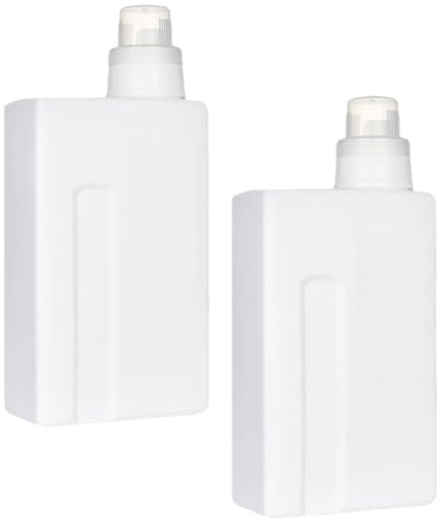 Flacon de Lessive Vide Rechargeable 1000ml en Pe, Lot de 2 | Blanc, Étanche et Portable, Usage Maison ou Hôtel, Récipient Polyvalent pour Eau Savonneuse