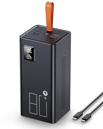 Batterie Externe 80000mAh, 30W Power Bank Charge Rapide | 80000mAh Batterie Externe, 5 Sorties et 2 entrées, Chargeur Portable USB C, Affichage LED pour iPhone Samsung iPad Smartphone