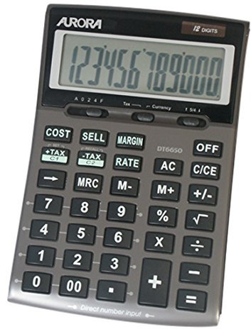 Aurora DT-152 - Calculadora, color gris oscuro, 195 x 130 x 31 mm