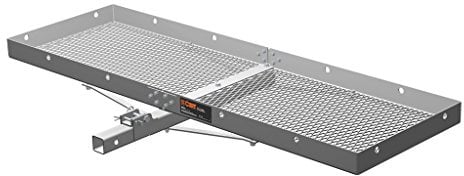 CURT 18100 Aluminium-Anhängerkupplungs-Lastenträger, 227 kg Kapazität, 2-Zoll-Klappschaft (5,1 cm), 152,4 x 50,8 cm