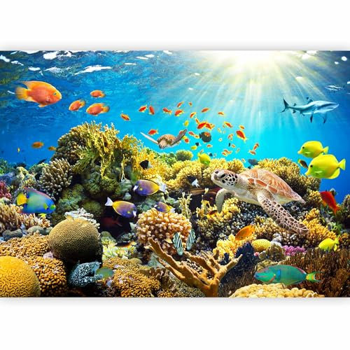 murando - Papier peint panoramique nature 400x280 cm - Revêtement mural décoration pour chambre salon cuisine - Design unique et moderne - Beige bleu jaune turquoise - b-A-0002-a-a