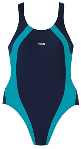Beco Beco Damen Schwimmanzug-Basics, Marine/Türkis, 36, 6747