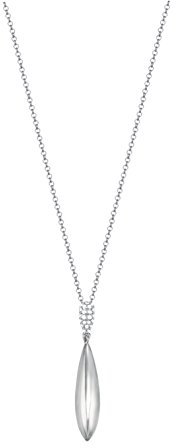 Esprit Damen-Kette mit Anhänger Grand Style 925 Silber rhodiniert Zirkonia weiß Rundschliff 42 cm - ESNL93365A420