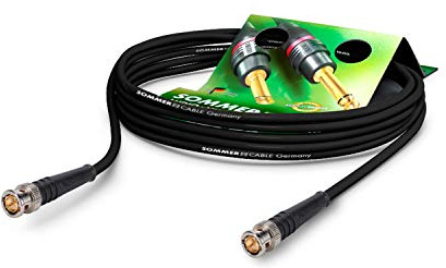SOMMER CABLE Video-Patchkabel 6G-SDI / 4K SC-Vector 0.8/3.7, BNC 0.8/3.7-6G Hicon, schwarz (3m)