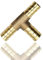 Conector de púas de 10 mm, 3 vías, latón macizo, manguera en T, adaptador de conector para combustible, aire, agua, gas, aceite (paquete de uno)
