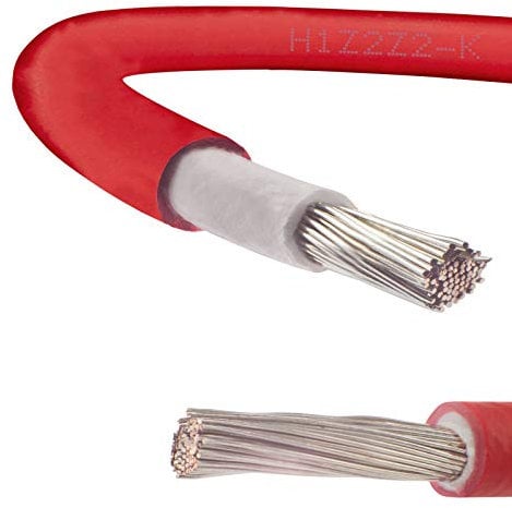 Solar Panel PV Cable DC Rated Black & Red 4mm² 6mm² 10mm² - 1800V Double Insulated Quality Wire by BMF DIRECT® (5 Metres, 6mm² Red)